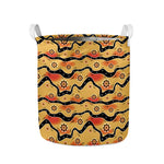 Australian Aboriginal Pattern Print Collapsible Laundry Basket