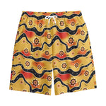 Australian Aboriginal Pattern Print Cotton Shorts
