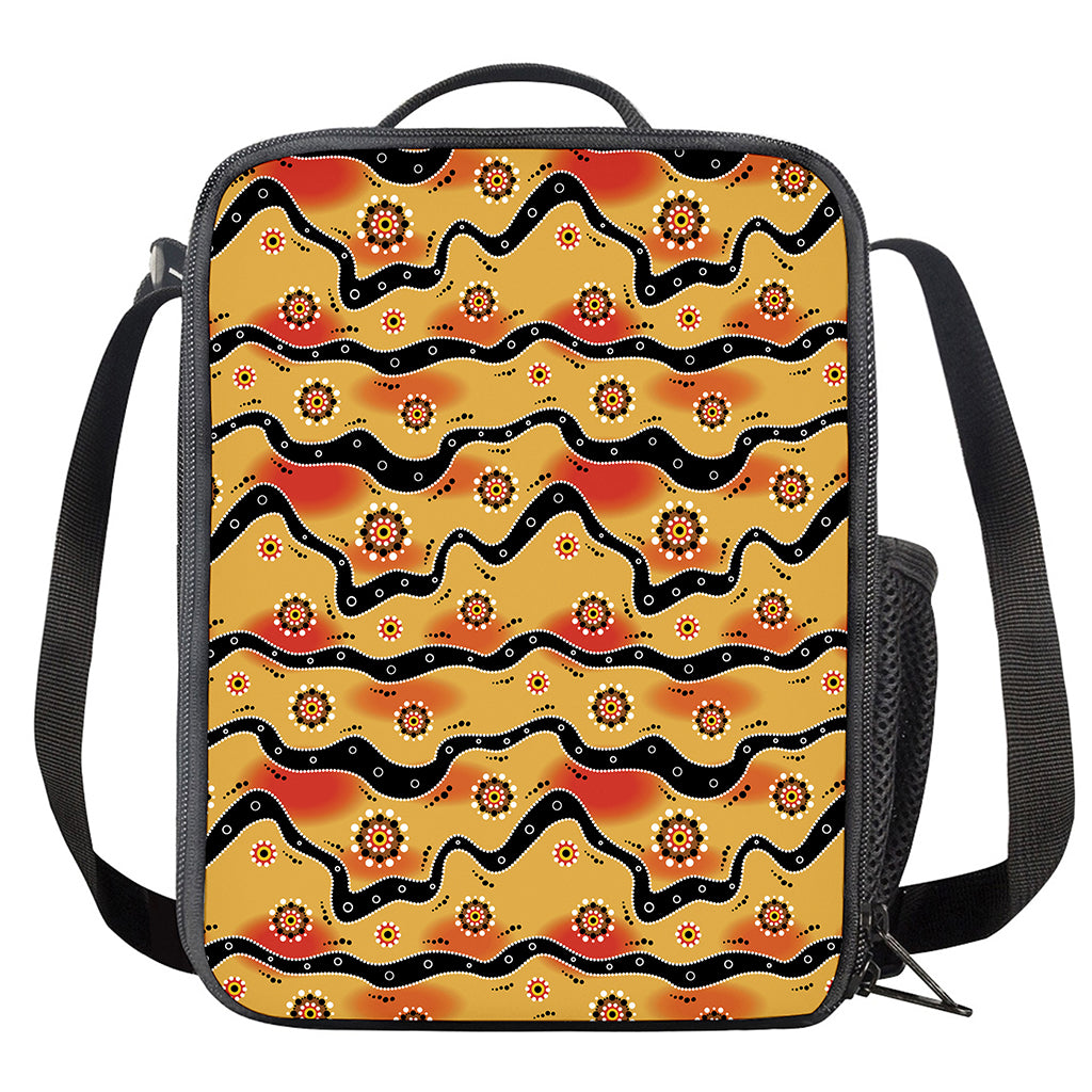 Australian Aboriginal Pattern Print Crossbody Lunch Bag