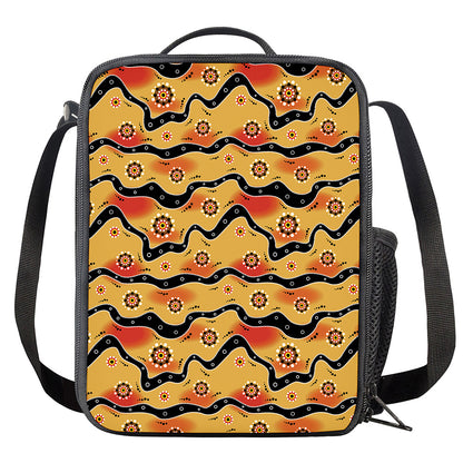 Australian Aboriginal Pattern Print Crossbody Lunch Bag
