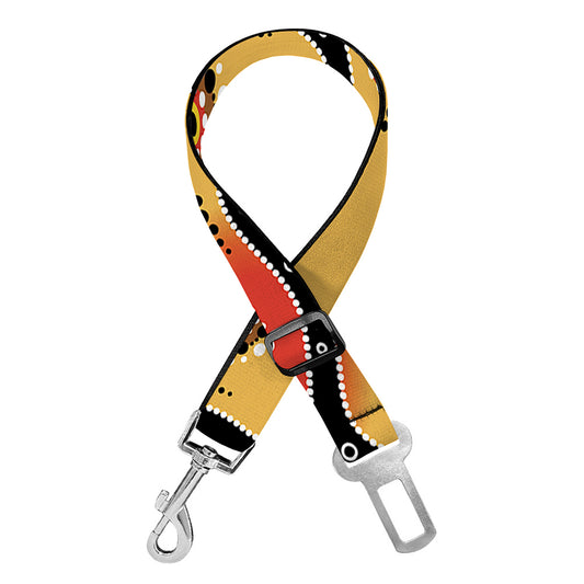 Australian Aboriginal Pattern Print Dog Seat Belt