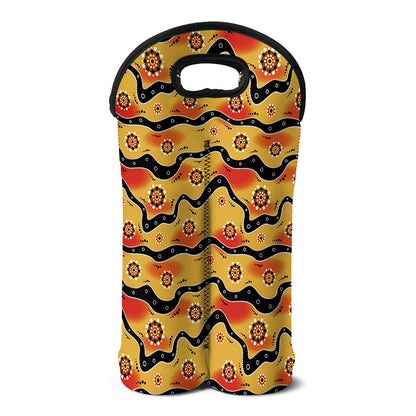 Australian Aboriginal Pattern Print Double Neoprene Wine Tote