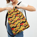 Australian Aboriginal Pattern Print Drawstring Backpack