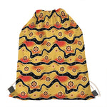 Australian Aboriginal Pattern Print Drawstring Bag
