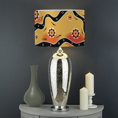 Australian Aboriginal Pattern Print Drum Lamp Shade