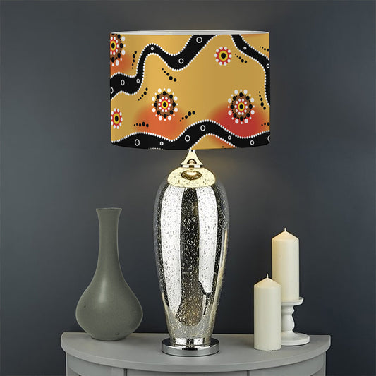 Australian Aboriginal Pattern Print Drum Lamp Shade