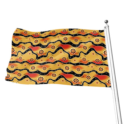 Australian Aboriginal Pattern Print Flag
