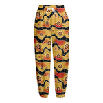 Australian Aboriginal Pattern Print Fleece Lined Knit Pants