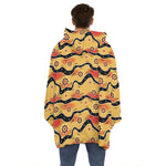 Australian Aboriginal Pattern Print Hoodie Blanket