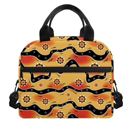 Australian Aboriginal Pattern Print Insulated Lunch Bag