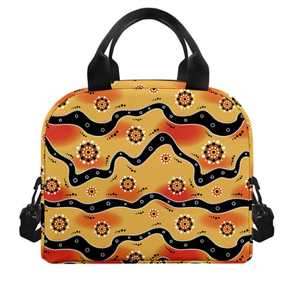 Australian Aboriginal Pattern Print Insulated Lunch Bag