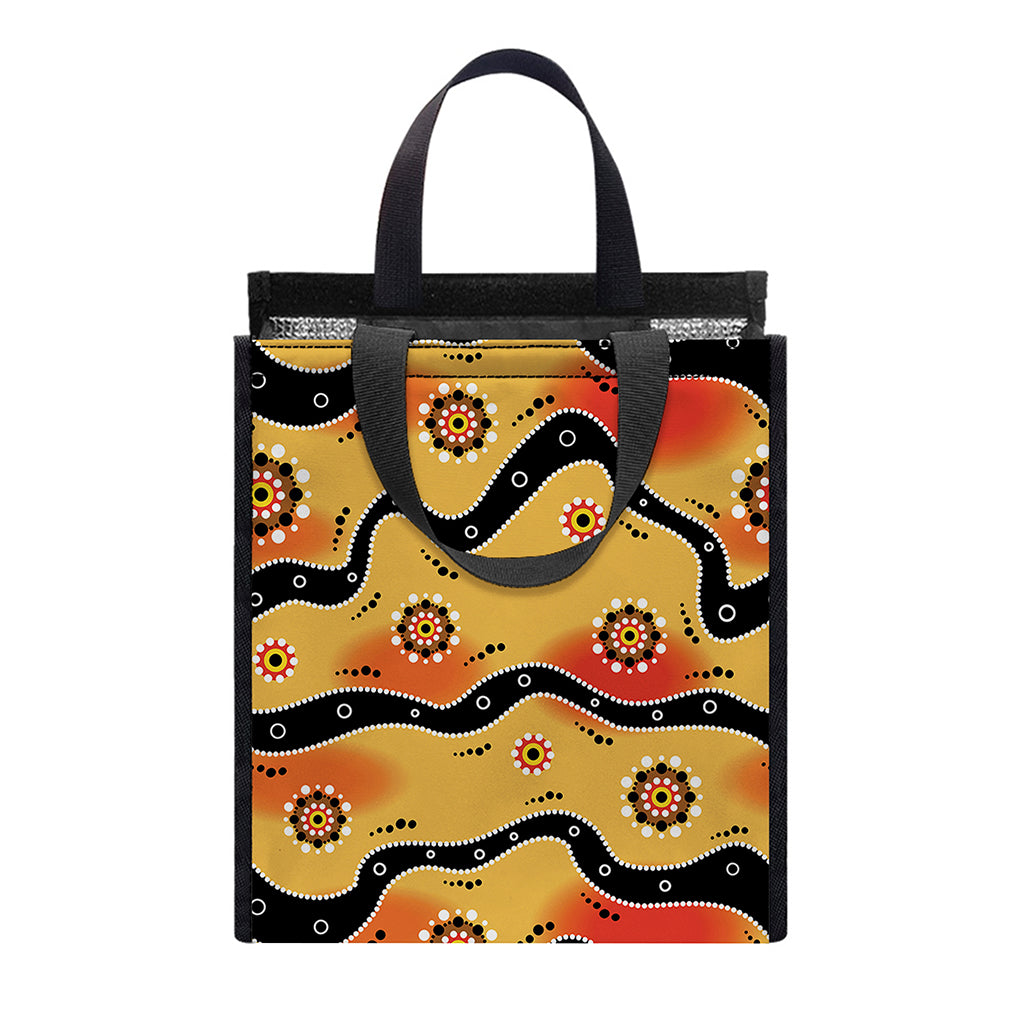 Australian Aboriginal Pattern Print Insulated Lunch Tote