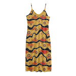 Australian Aboriginal Pattern Print Jersey Midi Cami Dress