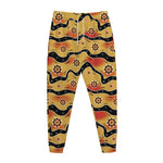 Australian Aboriginal Pattern Print Jogger Pants