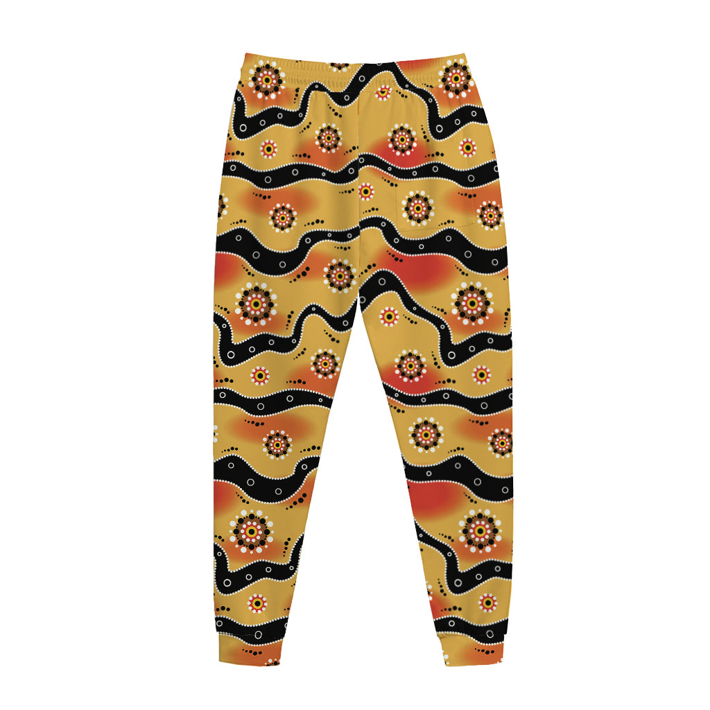 Australian Aboriginal Pattern Print Jogger Pants