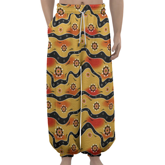 Australian Aboriginal Pattern Print Lantern Pants