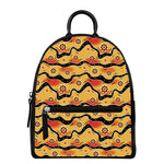 Australian Aboriginal Pattern Print Leather Backpack