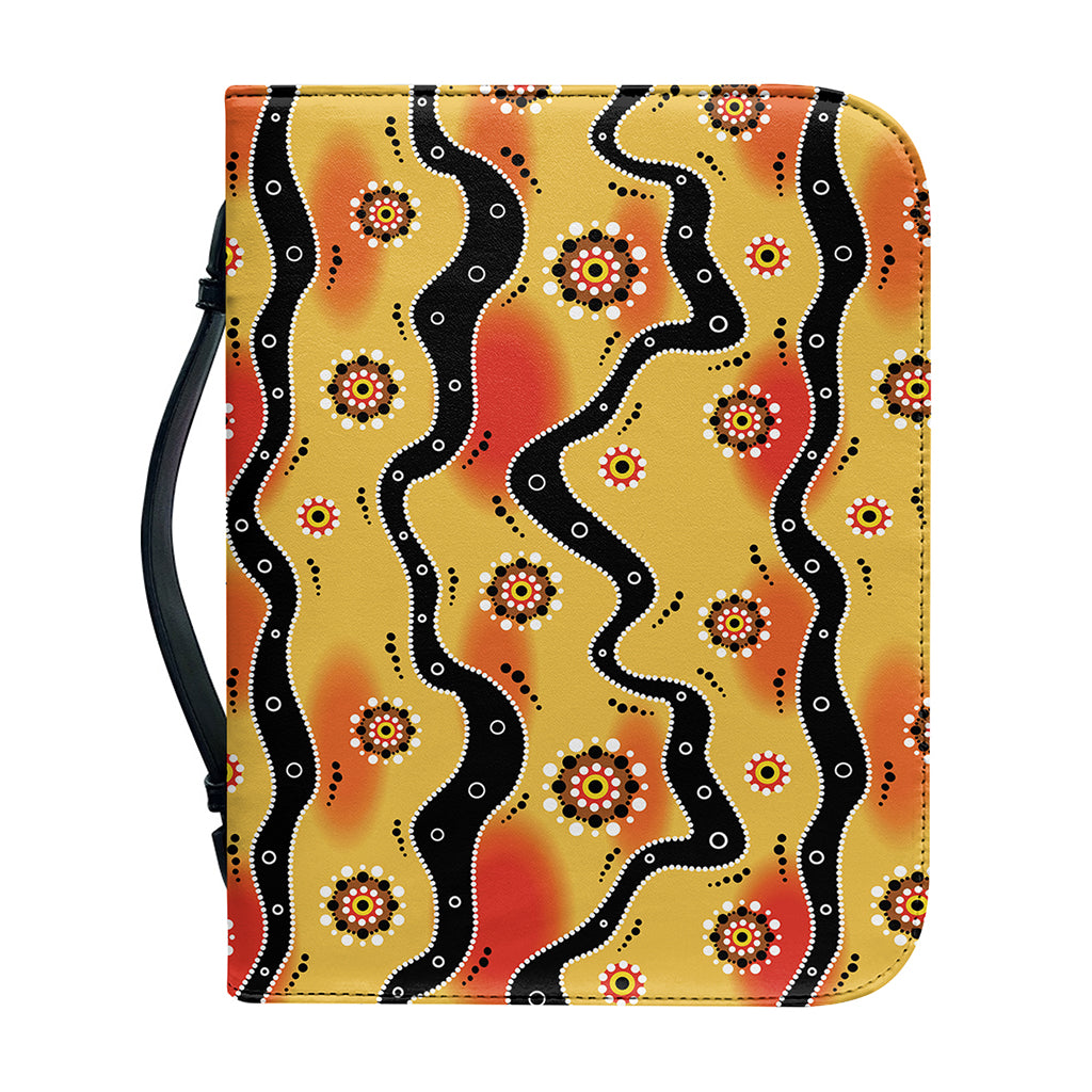 Australian Aboriginal Pattern Print Leather Bible Cover