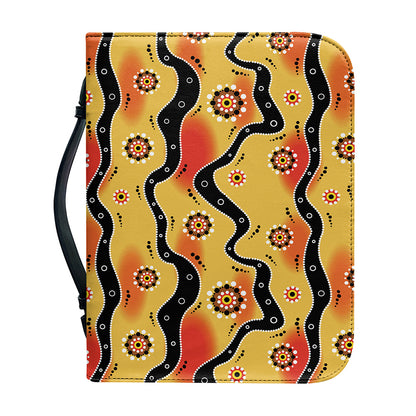 Australian Aboriginal Pattern Print Leather Bible Cover