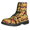 Australian Aboriginal Pattern Print Lace-Up Boots
