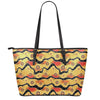 Australian Aboriginal Pattern Print Leather Tote Bag