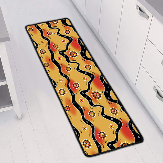 Australian Aboriginal Pattern Print Long Kitchen Mat