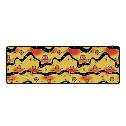 Australian Aboriginal Pattern Print Long Kitchen Mat