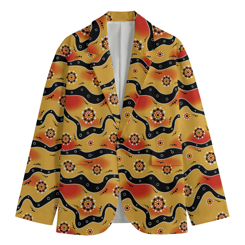 Australian Aboriginal Pattern Print Men's Blazer