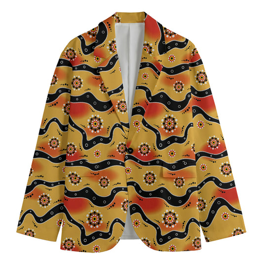 Australian Aboriginal Pattern Print Men's Blazer