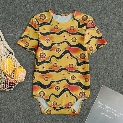 Australian Aboriginal Pattern Print Men's Bodysuit