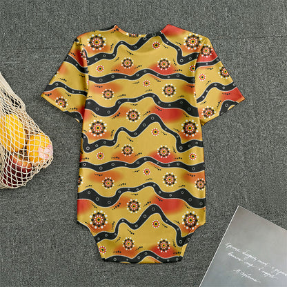 Australian Aboriginal Pattern Print Men's Bodysuit