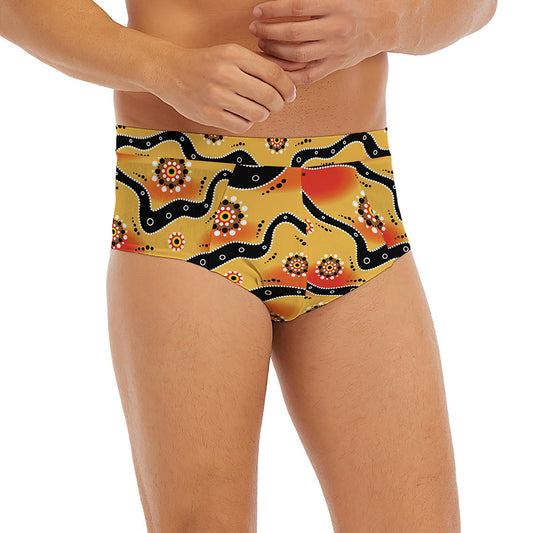 Australian Aboriginal Pattern Print Men's Briefs