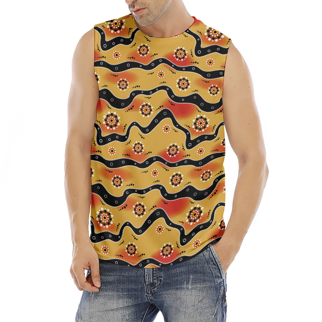 Australian Aboriginal Pattern Print Men's Fitness Tank Top
