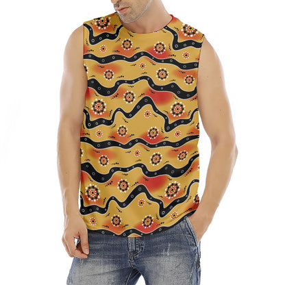 Australian Aboriginal Pattern Print Men's Fitness Tank Top