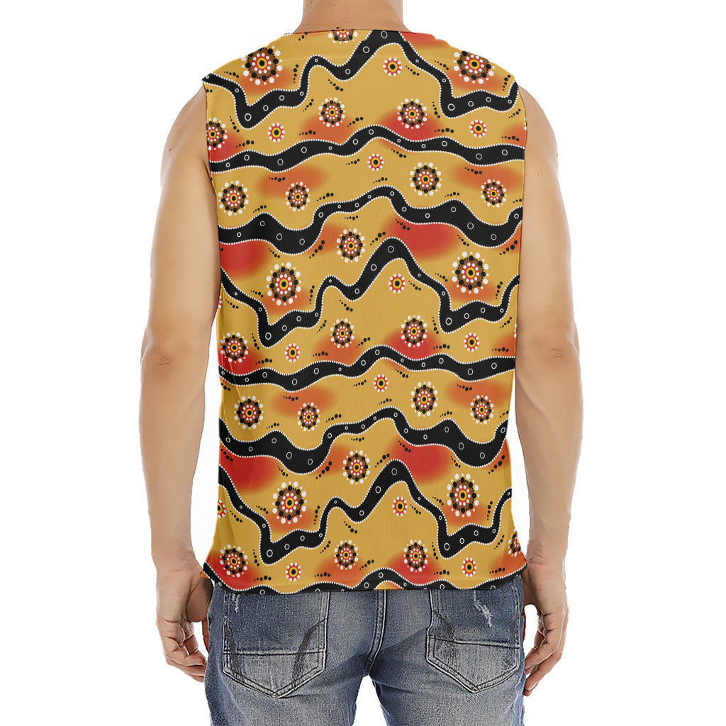 Australian Aboriginal Pattern Print Men's Fitness Tank Top