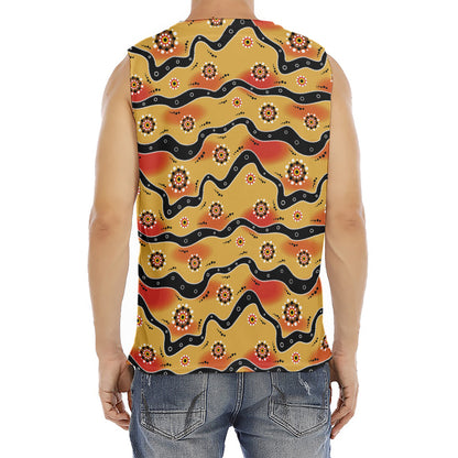 Australian Aboriginal Pattern Print Men's Fitness Tank Top