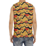 Australian Aboriginal Pattern Print Men's Fitness Tank Top