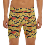 Australian Aboriginal Pattern Print Men's Long Boxer Briefs