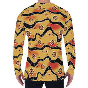 Australian Aboriginal Pattern Print Men's Long Sleeve T-Shirt