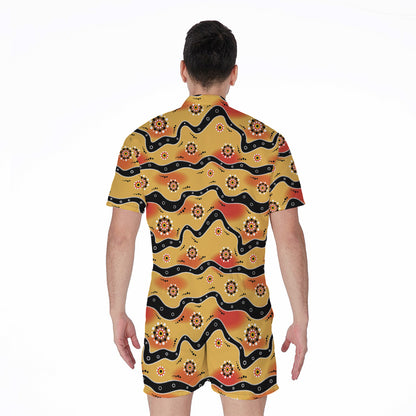 Australian Aboriginal Pattern Print Men's Rompers