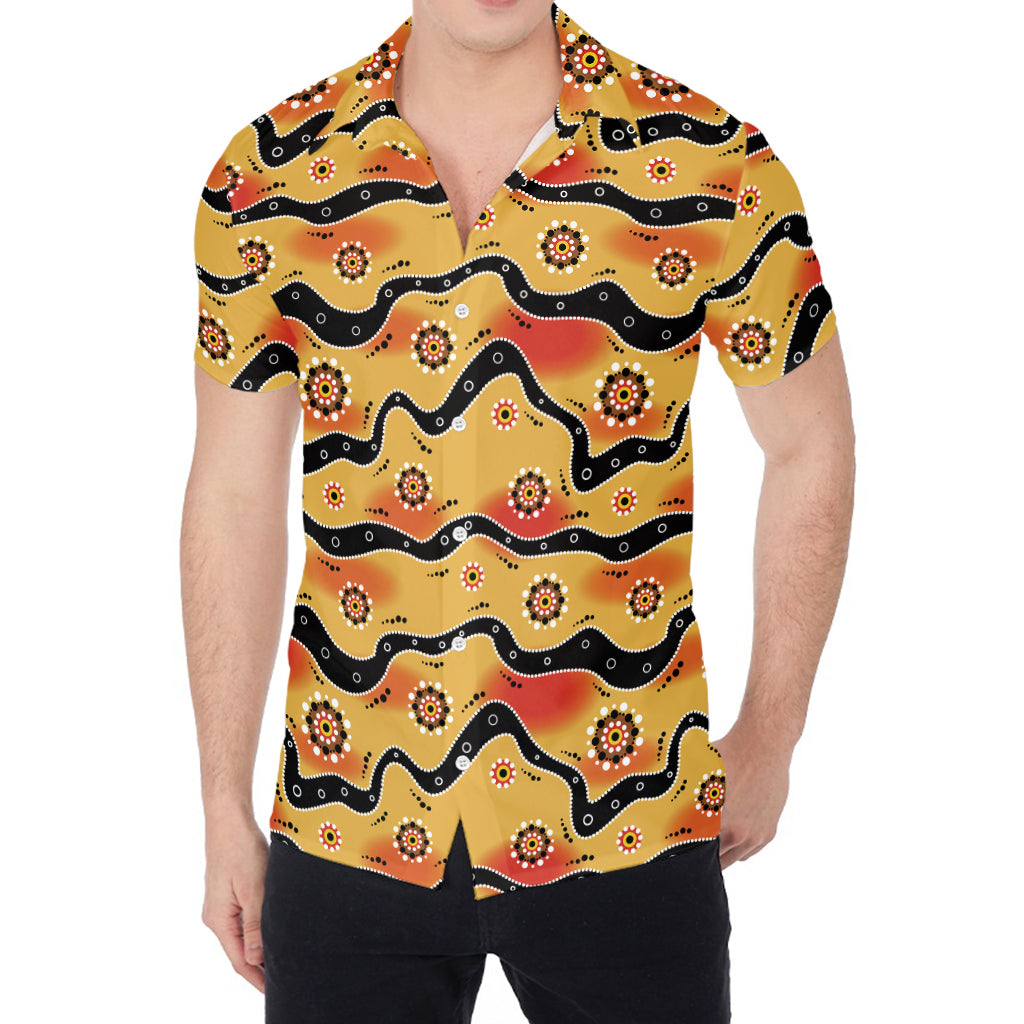 Australian Aboriginal Pattern Print Men's Shirt