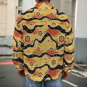 Australian Aboriginal Pattern Print Men's Shirt Jacket