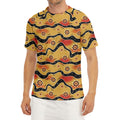 Australian Aboriginal Pattern Print Men's Short Sleeve Rash Guard