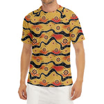 Australian Aboriginal Pattern Print Men's Short Sleeve Rash Guard
