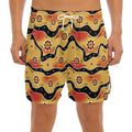 Australian Aboriginal Pattern Print Men's Split Running Shorts