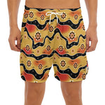 Australian Aboriginal Pattern Print Men's Split Running Shorts