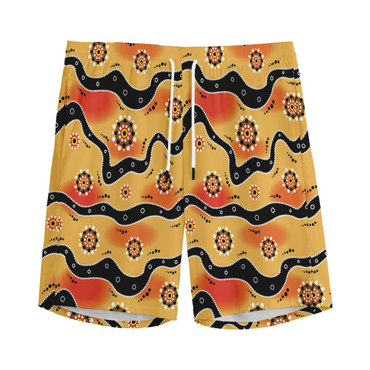 Australian Aboriginal Pattern Print Men's Sports Shorts