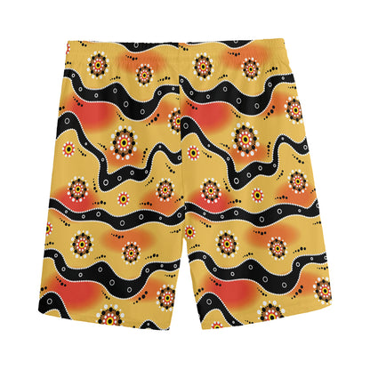 Australian Aboriginal Pattern Print Men's Sports Shorts
