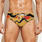 Australian Aboriginal Pattern Print Men's Swim Briefs