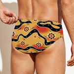 Australian Aboriginal Pattern Print Men's Swim Briefs